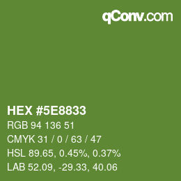 Color code: HEX #5E8833 | qconv.com