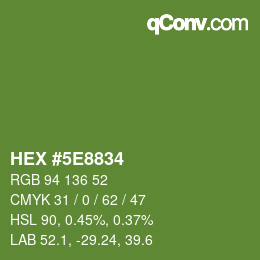 Color code: HEX #5E8834 | qconv.com