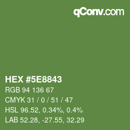 Color code: HEX #5E8843 | qconv.com