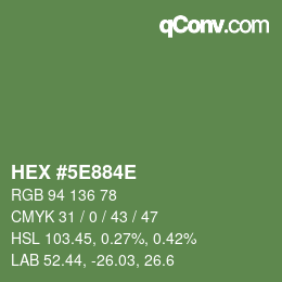 Color code: HEX #5E884E | qconv.com