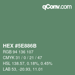 Color code: HEX #5E886B | qconv.com