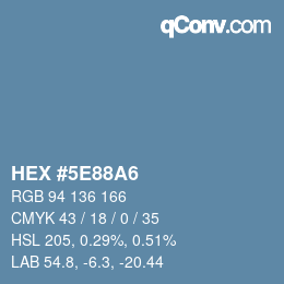 Color code: HEX #5E88A6 | qconv.com