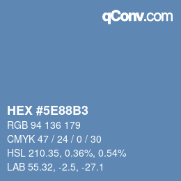 Color code: HEX #5E88B3 | qconv.com