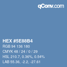 Color code: HEX #5E88B4 | qconv.com