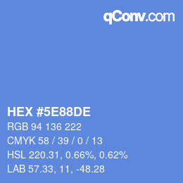 Color code: HEX #5E88DE | qconv.com