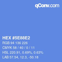 Color code: HEX #5E88E2 | qconv.com