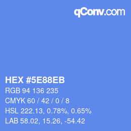 Color code: HEX #5E88EB | qconv.com