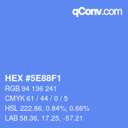 Color code: HEX #5E88F1 | qconv.com