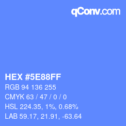 Color code: HEX #5E88FF | qconv.com