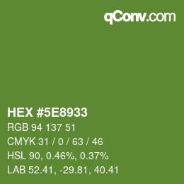 Color code: HEX #5E8933 | qconv.com