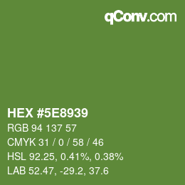 Color code: HEX #5E8939 | qconv.com