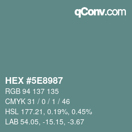 Color code: HEX #5E8987 | qconv.com