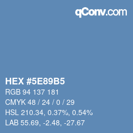 Farbcode: HEX #5E89B5 | qconv.com