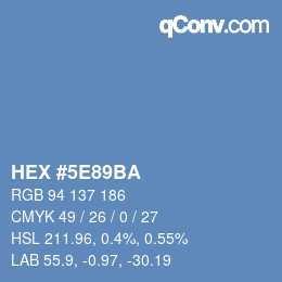 Color code: HEX #5E89BA | qconv.com