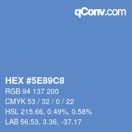 Color code: HEX #5E89C8 | qconv.com