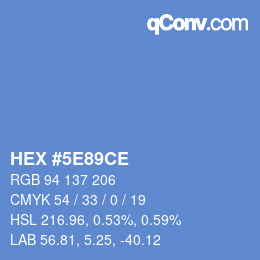 Color code: HEX #5E89CE | qconv.com