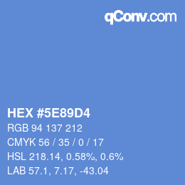 Color code: HEX #5E89D4 | qconv.com
