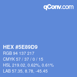 Color code: HEX #5E89D9 | qconv.com