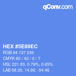 カラーコード: HEX #5E89EC | qconv.com