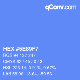 Farbcode: HEX #5E89F7 | qconv.com