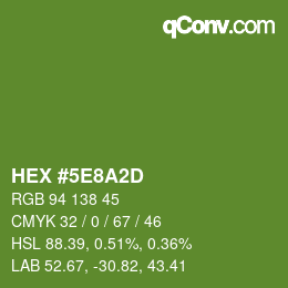 Color code: HEX #5E8A2D | qconv.com
