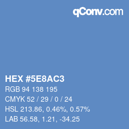 Farbcode: HEX #5E8AC3 | qconv.com