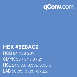 Color code: HEX #5E8AC9 | qconv.com
