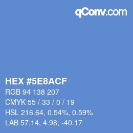 Color code: HEX #5E8ACF | qconv.com
