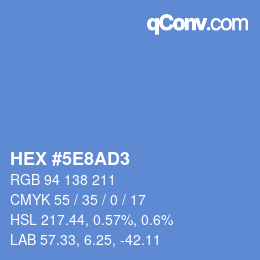 カラーコード: HEX #5E8AD3 | qconv.com