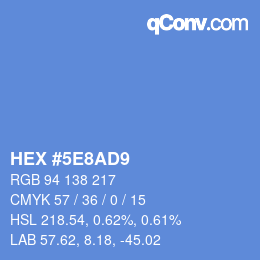 Color code: HEX #5E8AD9 | qconv.com