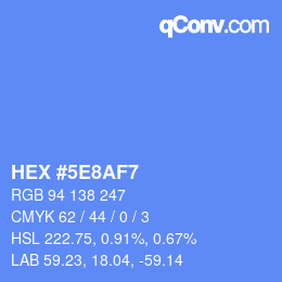 颜色代码: HEX #5E8AF7 | qconv.com