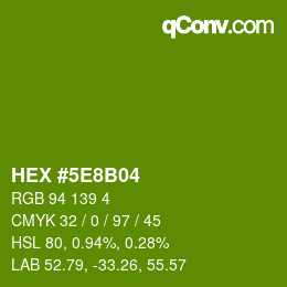 Color code: HEX #5E8B04 | qconv.com