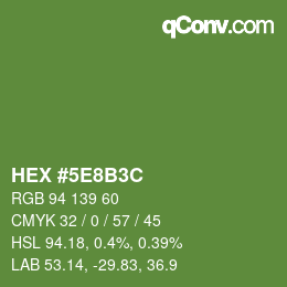 Color code: HEX #5E8B3C | qconv.com