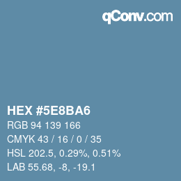 Color code: HEX #5E8BA6 | qconv.com