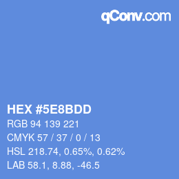 Color code: HEX #5E8BDD | qconv.com
