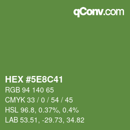 Farbcode: HEX #5E8C41 | qconv.com