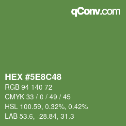 カラーコード: HEX #5E8C48 | qconv.com