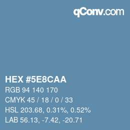 Farbcode: HEX #5E8CAA | qconv.com