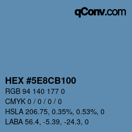 Farbcode: HEX #5E8CB100 | qconv.com