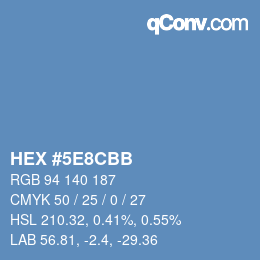颜色代码: HEX #5E8CBB | qconv.com