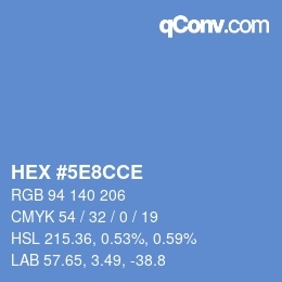 Farbcode: HEX #5E8CCE | qconv.com