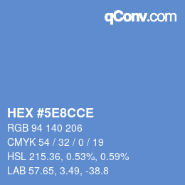 Farbcode: HEX #5E8CCE | qconv.com