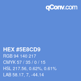 カラーコード: HEX #5E8CD9 | qconv.com
