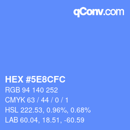 Color code: HEX #5E8CFC | qconv.com