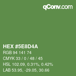 Código de color: HEX #5E8D4A | qconv.com