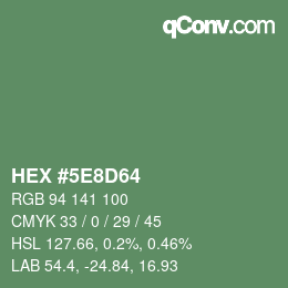 Color code: HEX #5E8D64 | qconv.com