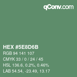 Code couleur: HEX #5E8D6B | qconv.com