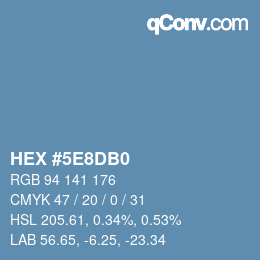 Color code: HEX #5E8DB0 | qconv.com
