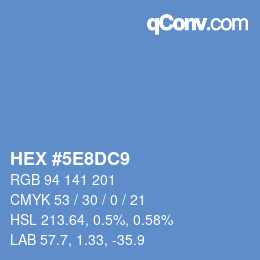 Color code: HEX #5E8DC9 | qconv.com