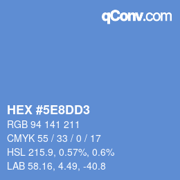 カラーコード: HEX #5E8DD3 | qconv.com